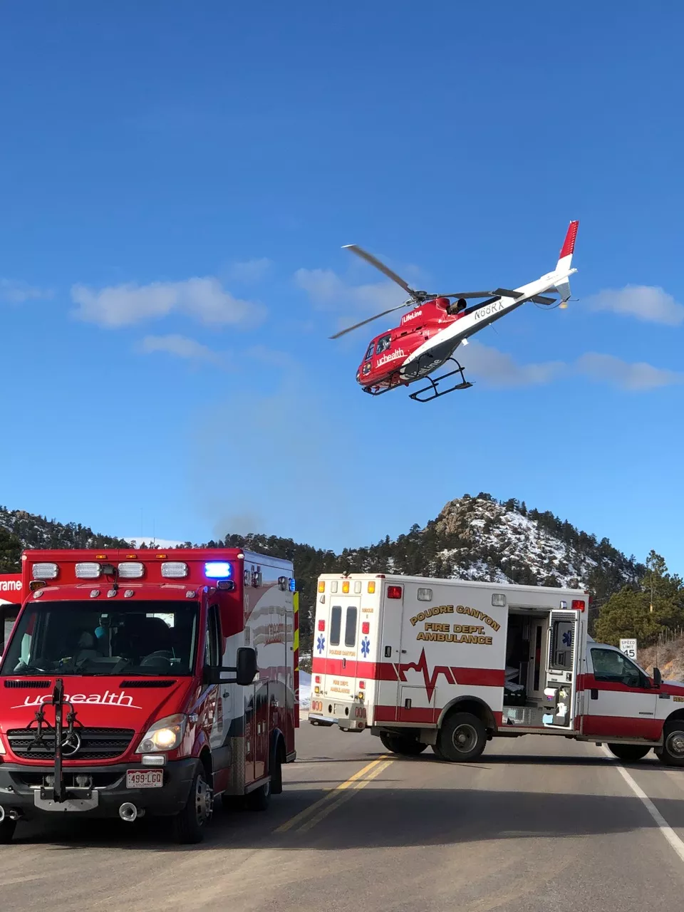 Ambulances and Lifeline Helicopter